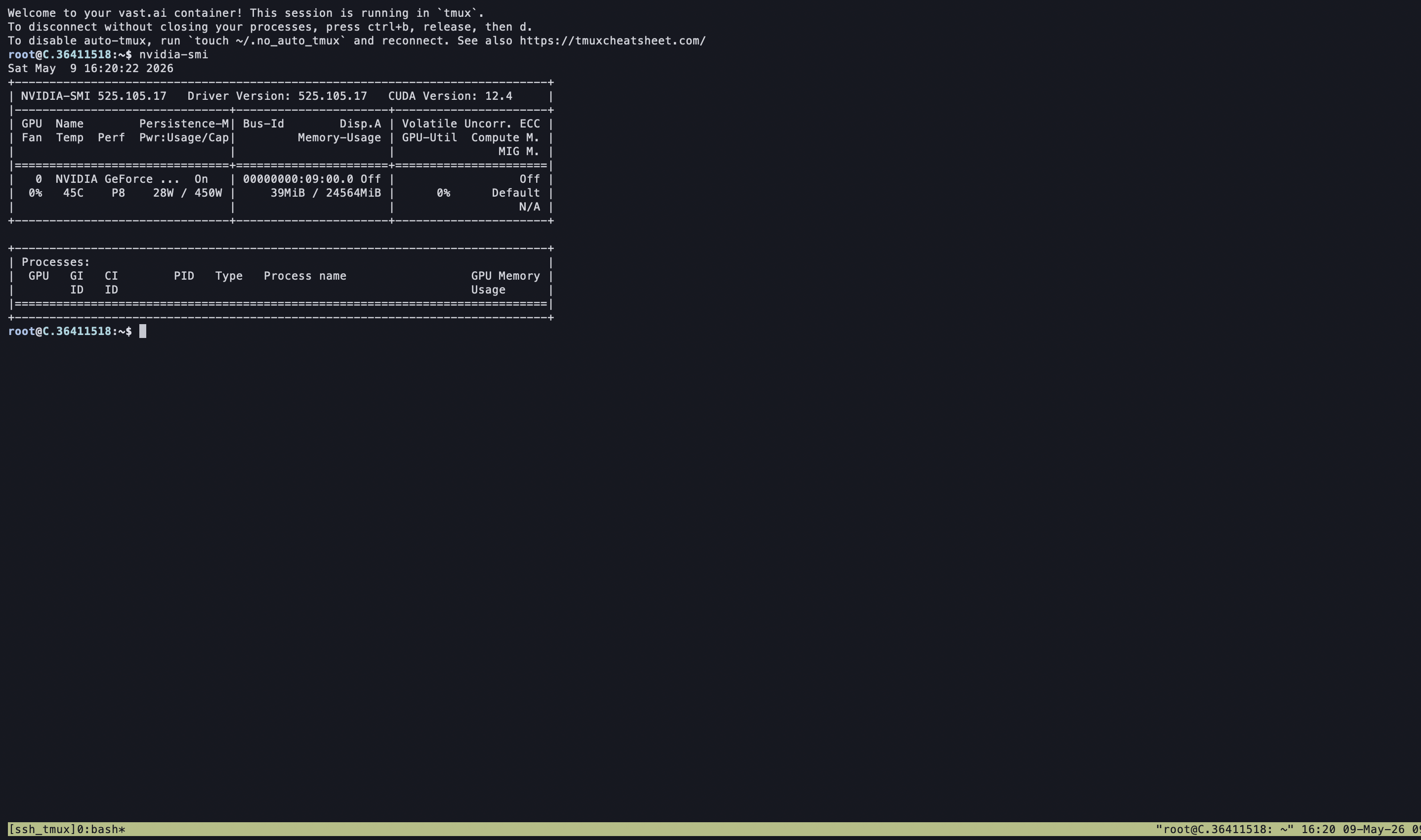 nvidia-smiの実行結果